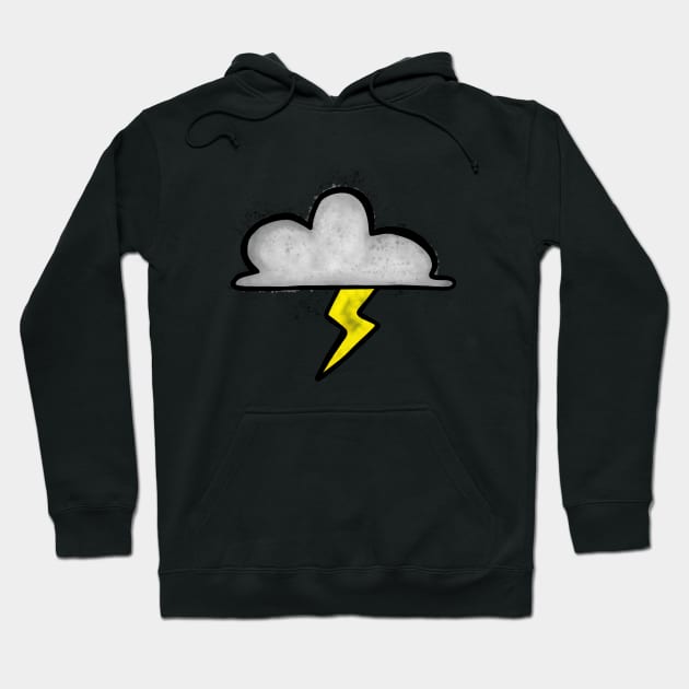 Storm Cloud with Lightning Bolt Hoodie by Lavenderbuttons